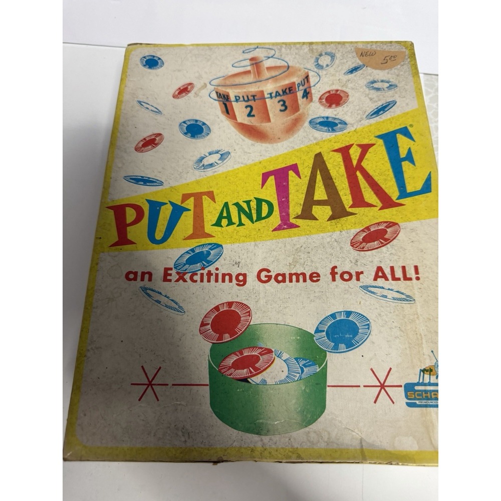 Schaper Put and Take Vintage Dice Game Casino Theme MPN 203 1956 Boxed Set